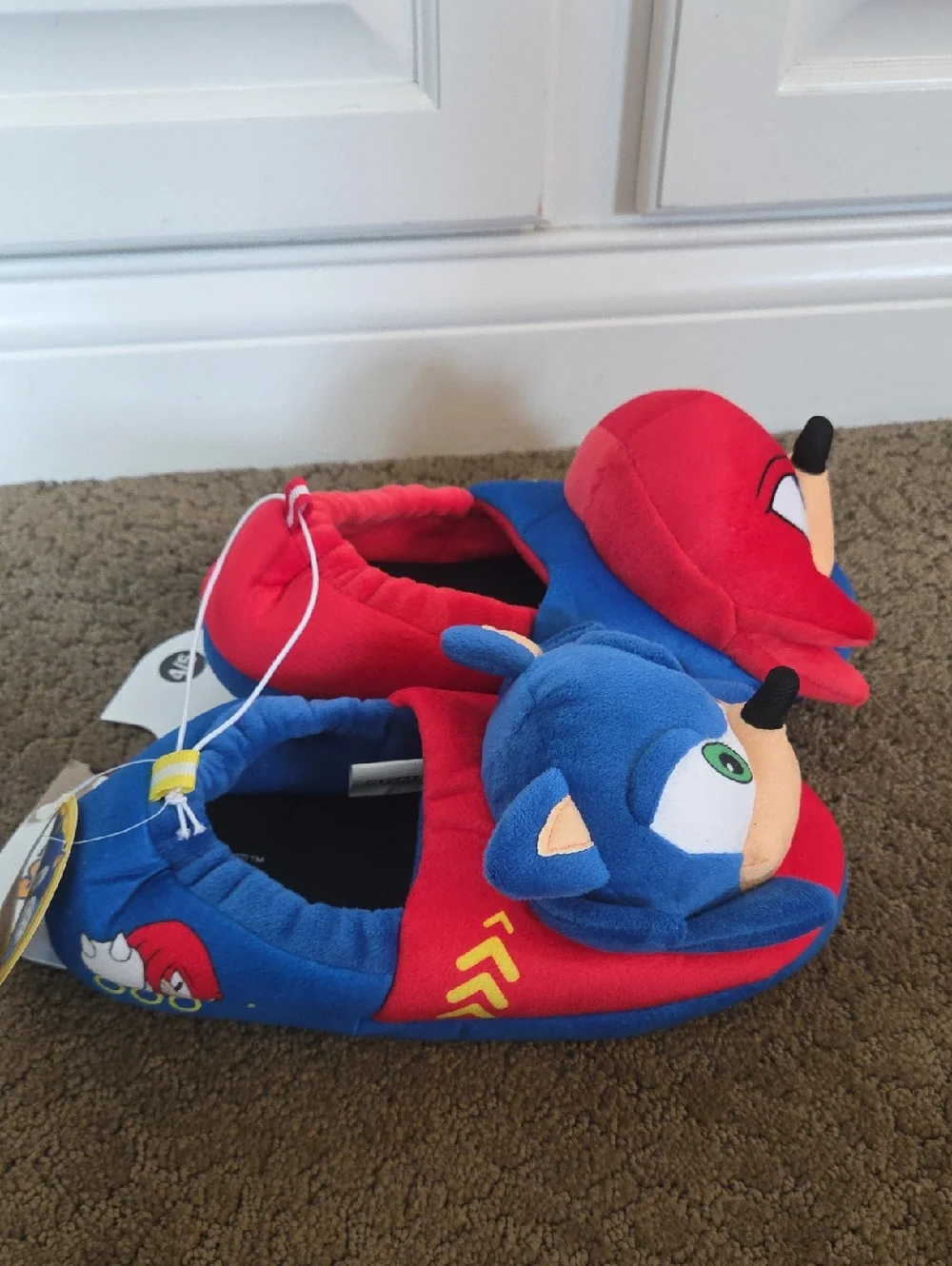 Boys Girls SONIC The Hedgehog & Knuckles Slippers Size 13/1 2/3 4/5 NWT